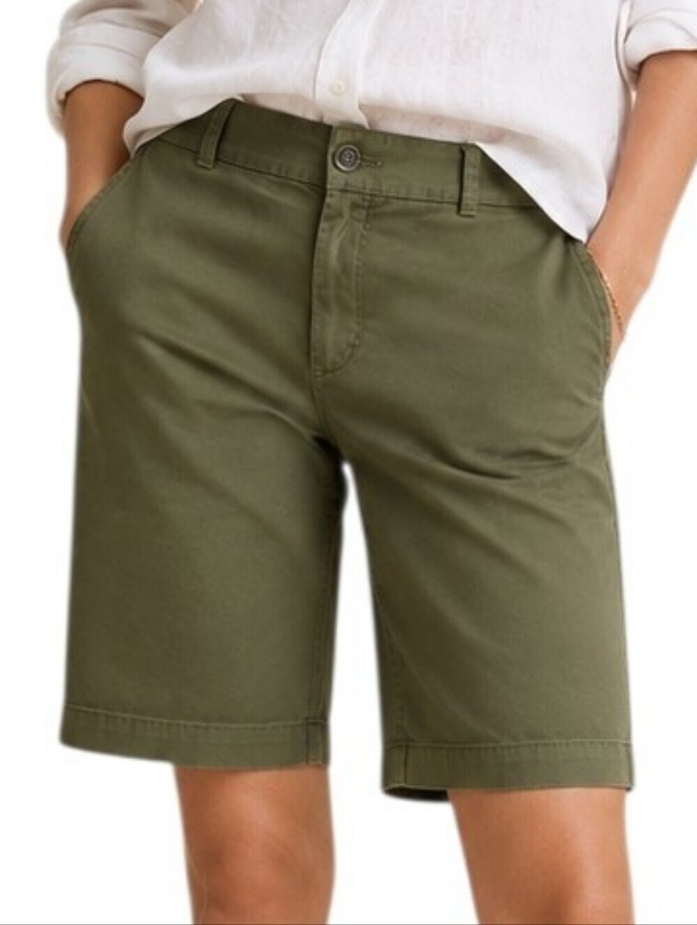 J by J Crew Frankie Stretch Shorts Women 10 Olive Green
